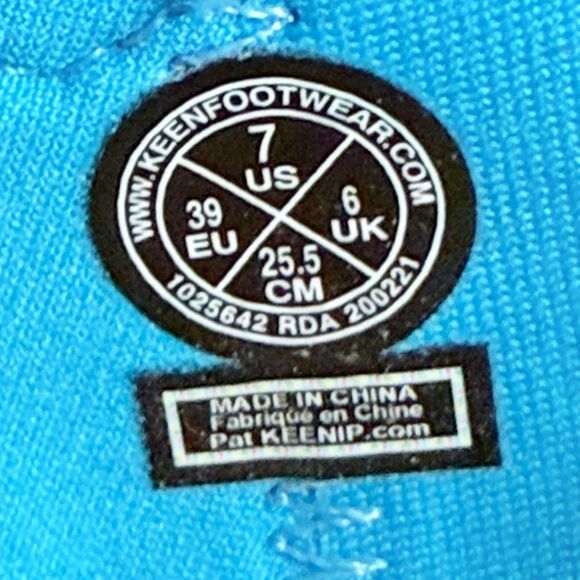 Keen Knotch Creek Sz 7 Open Toe Sandals Shoes Blue Yellow Adaptive Hook & Loop - Picture 11 of 11